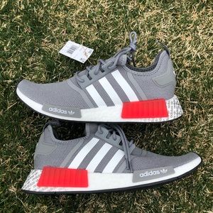 Adidas NMD R1 Gray White Red Men Size 12 NEW